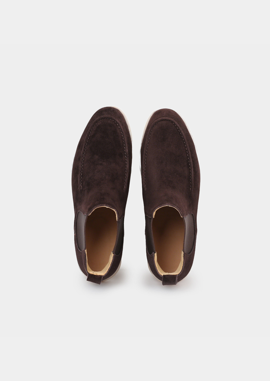 Coffee Suede Chelsea Boot | Castielli