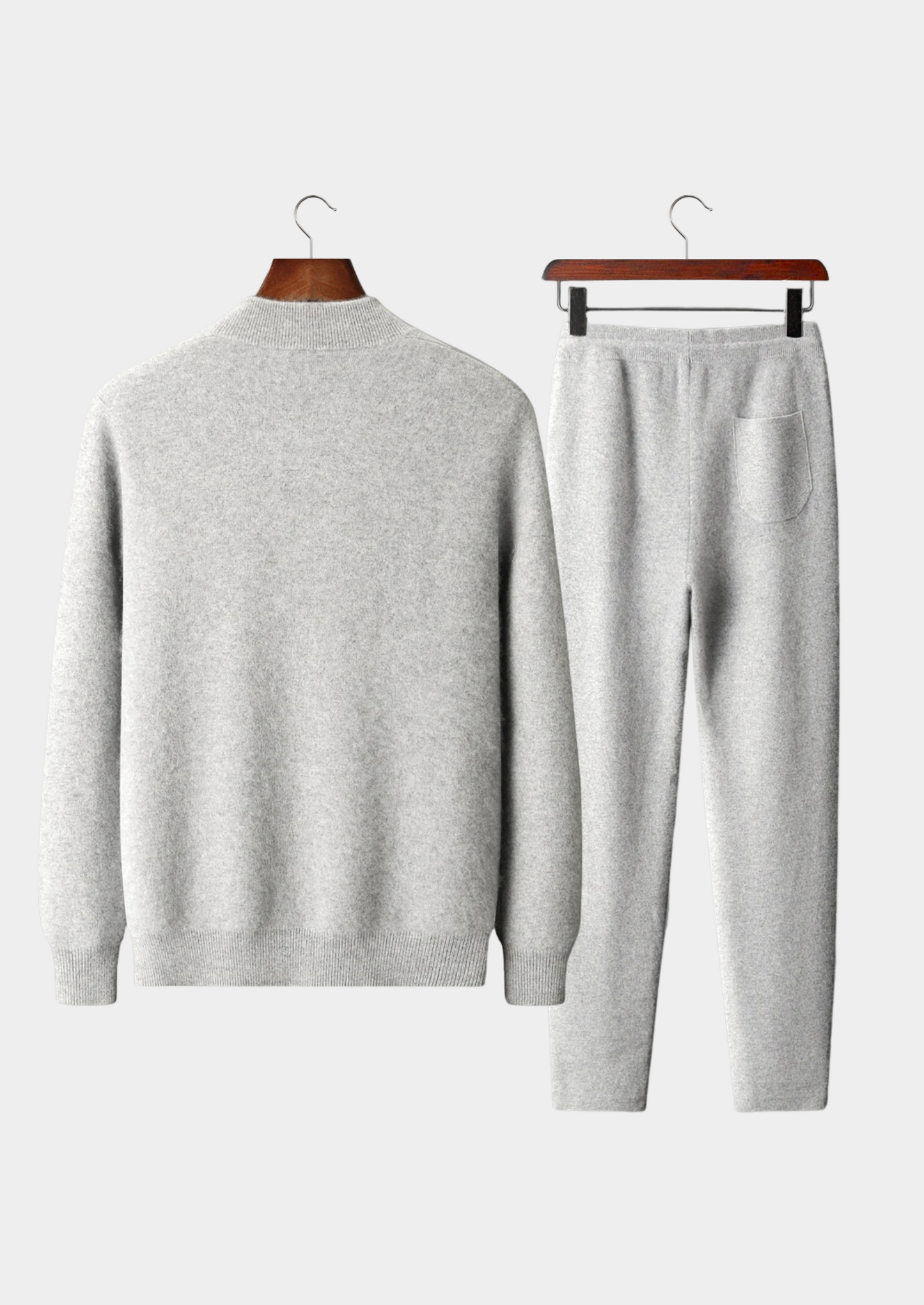 Premium Cashmere Light Gray Denis Leisure Set | Castielli