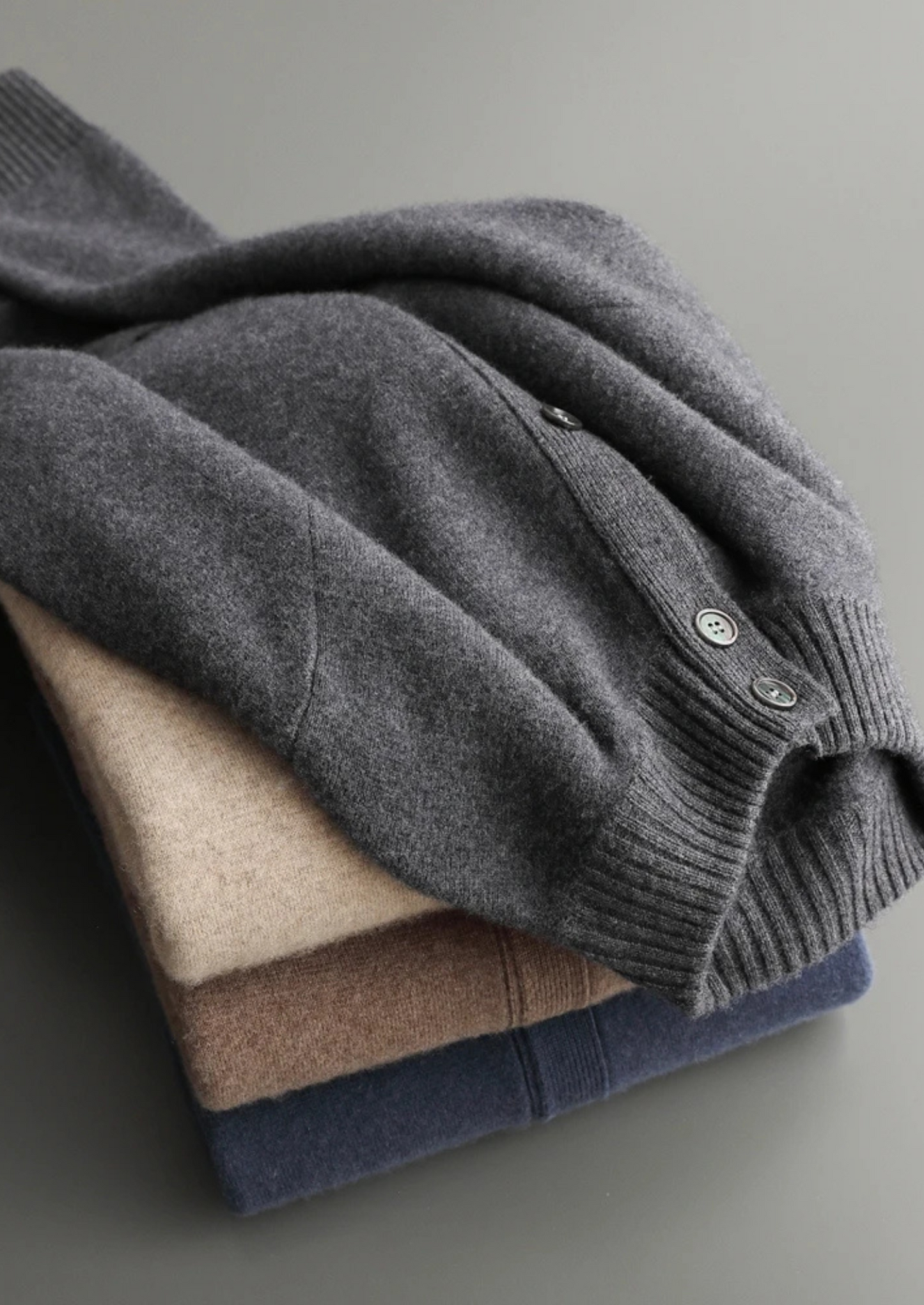 Premium Cashmere Button Cardigan | Castielli