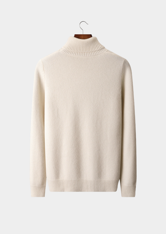 Pure Cashmere Ivory Essential Rollneck | Castielli