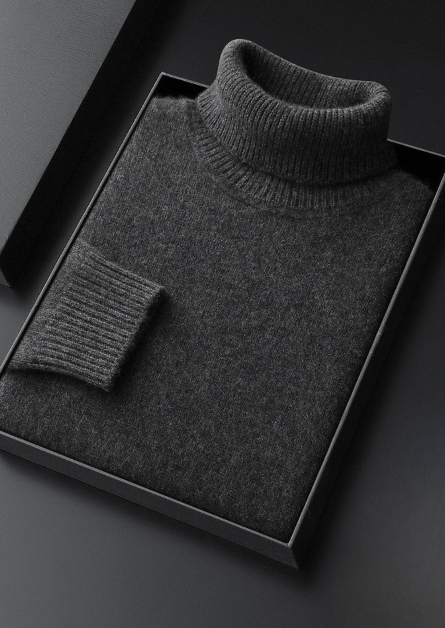 Pure Cashmere Dark Gray Essential Rollneck | Castielli