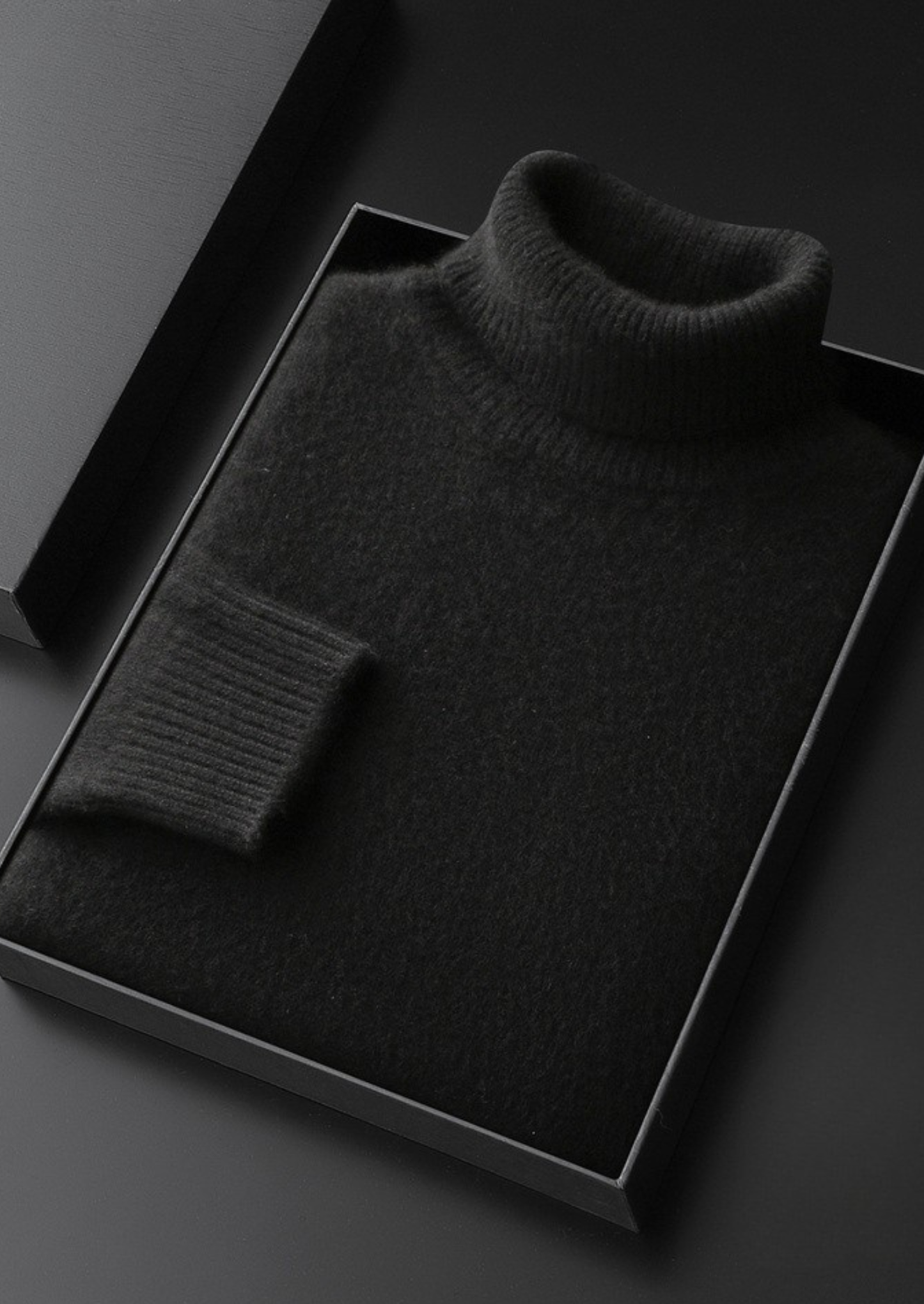 Pure Cashmere Black Essential Rollneck | Castielli