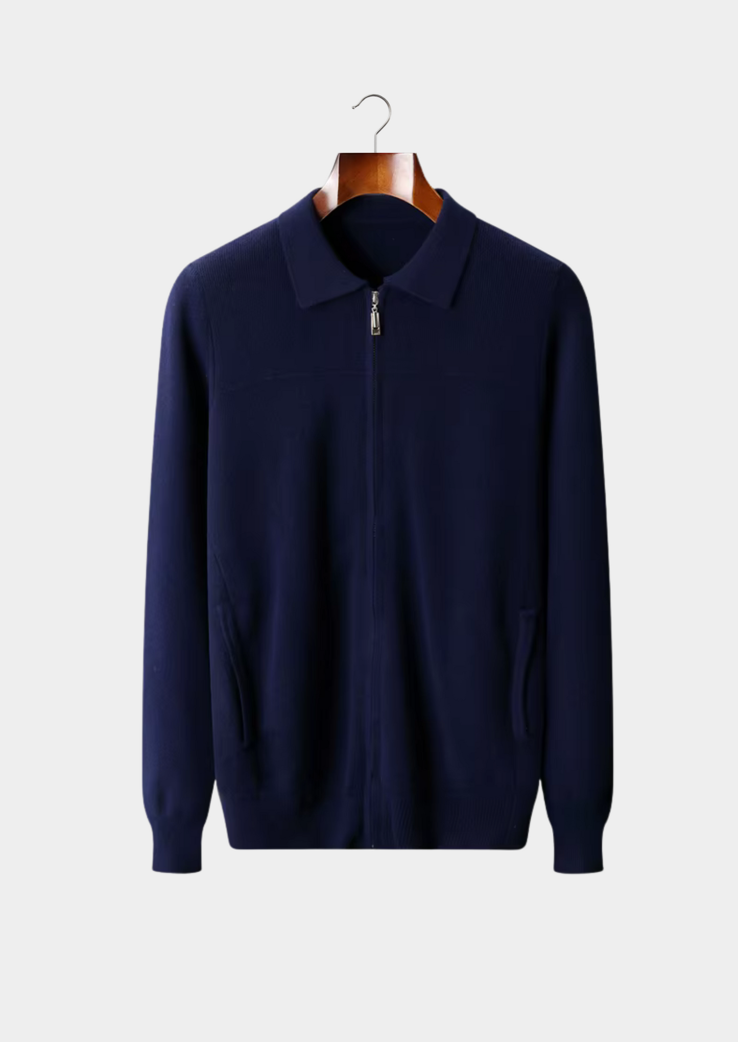 Pure Extra-Fine Merino Wool Ribbed Polo Cardigan | Castielli