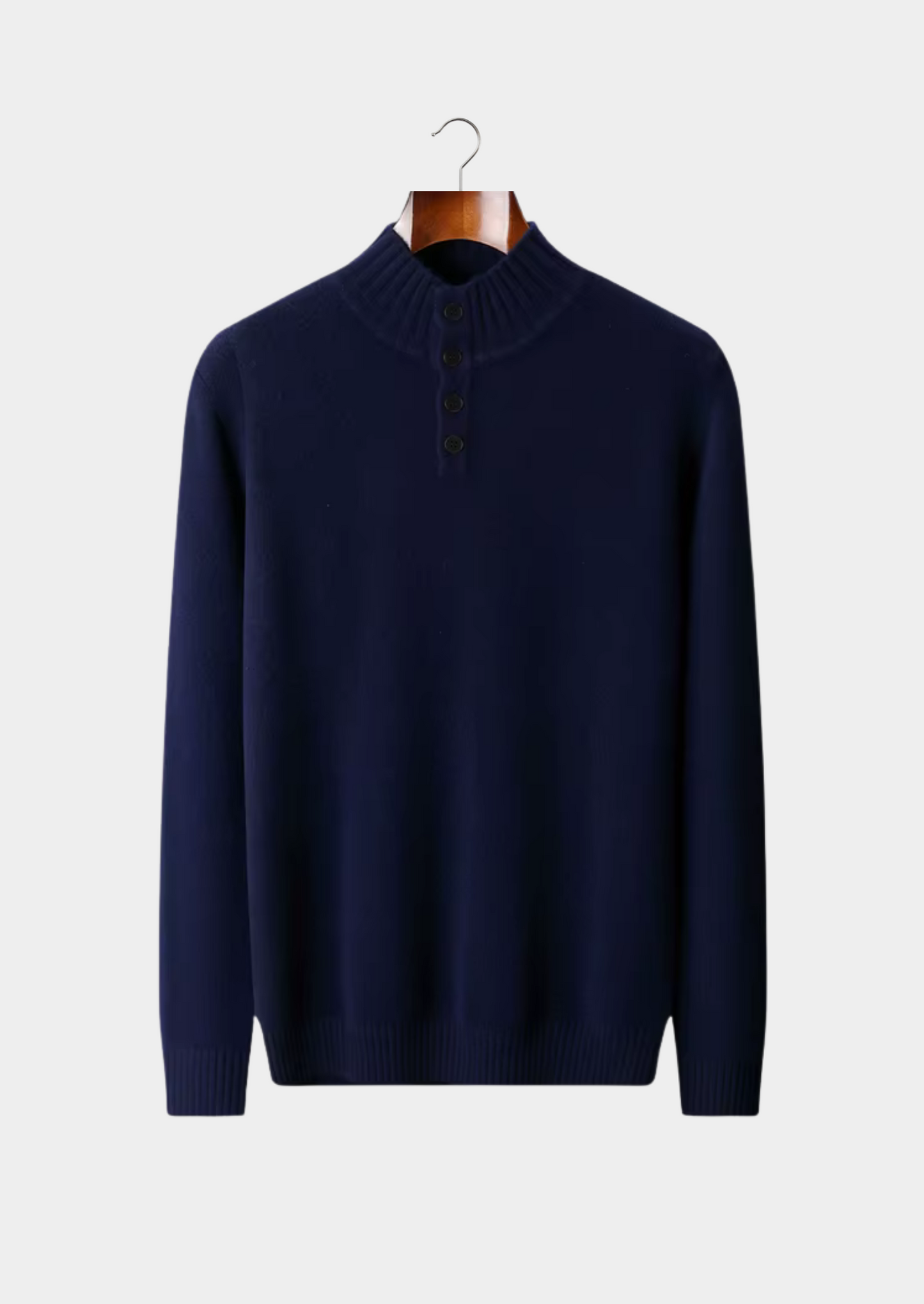 Pure Extra-Fine Merino Wool Classic Button Sweater | Castielli