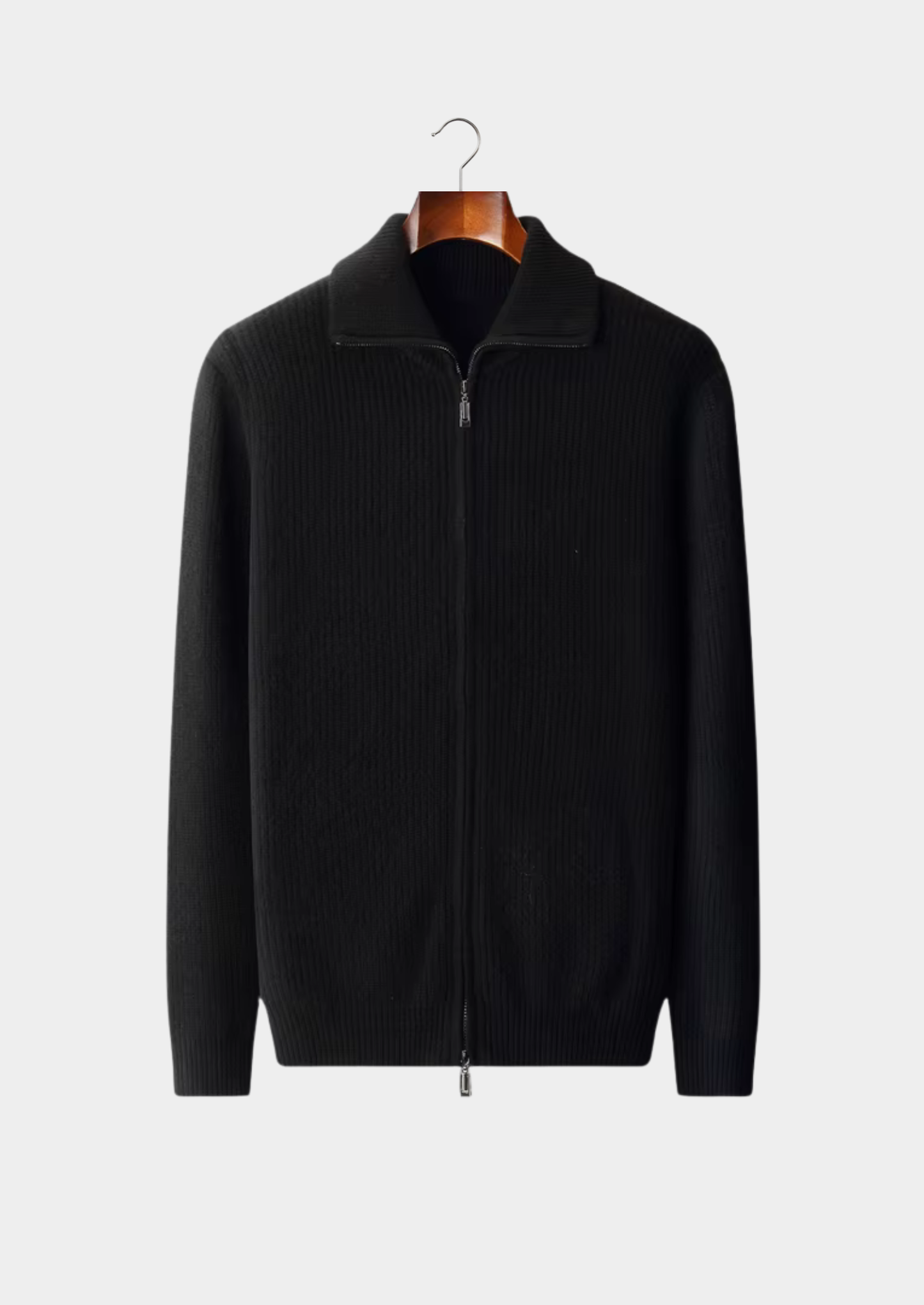 Pure Extra-Fine Merino Wool Funnel Neck Dual Zip Cardigan | Castielli