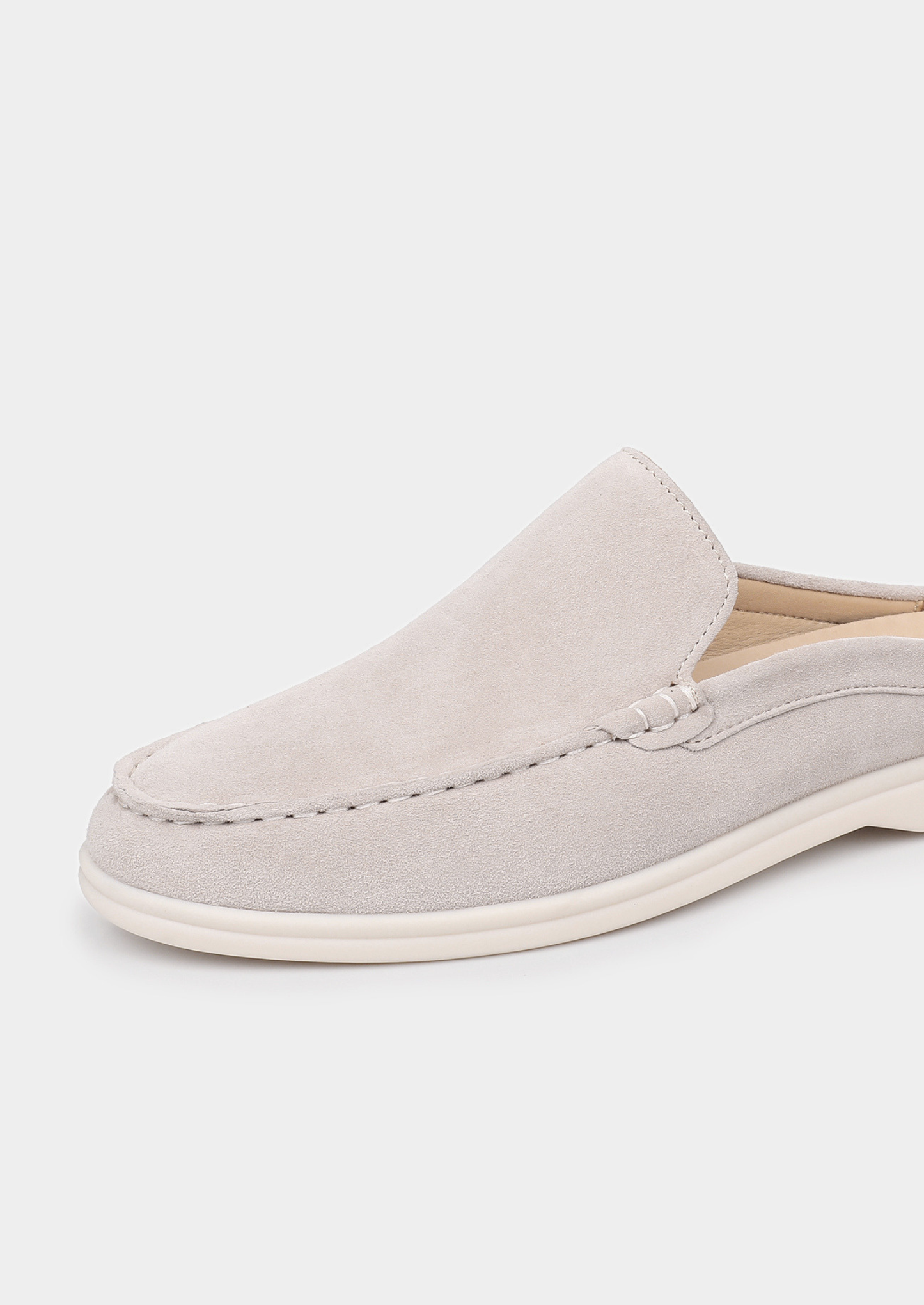 Light Gray Marina Suede Slipper | Castielli
