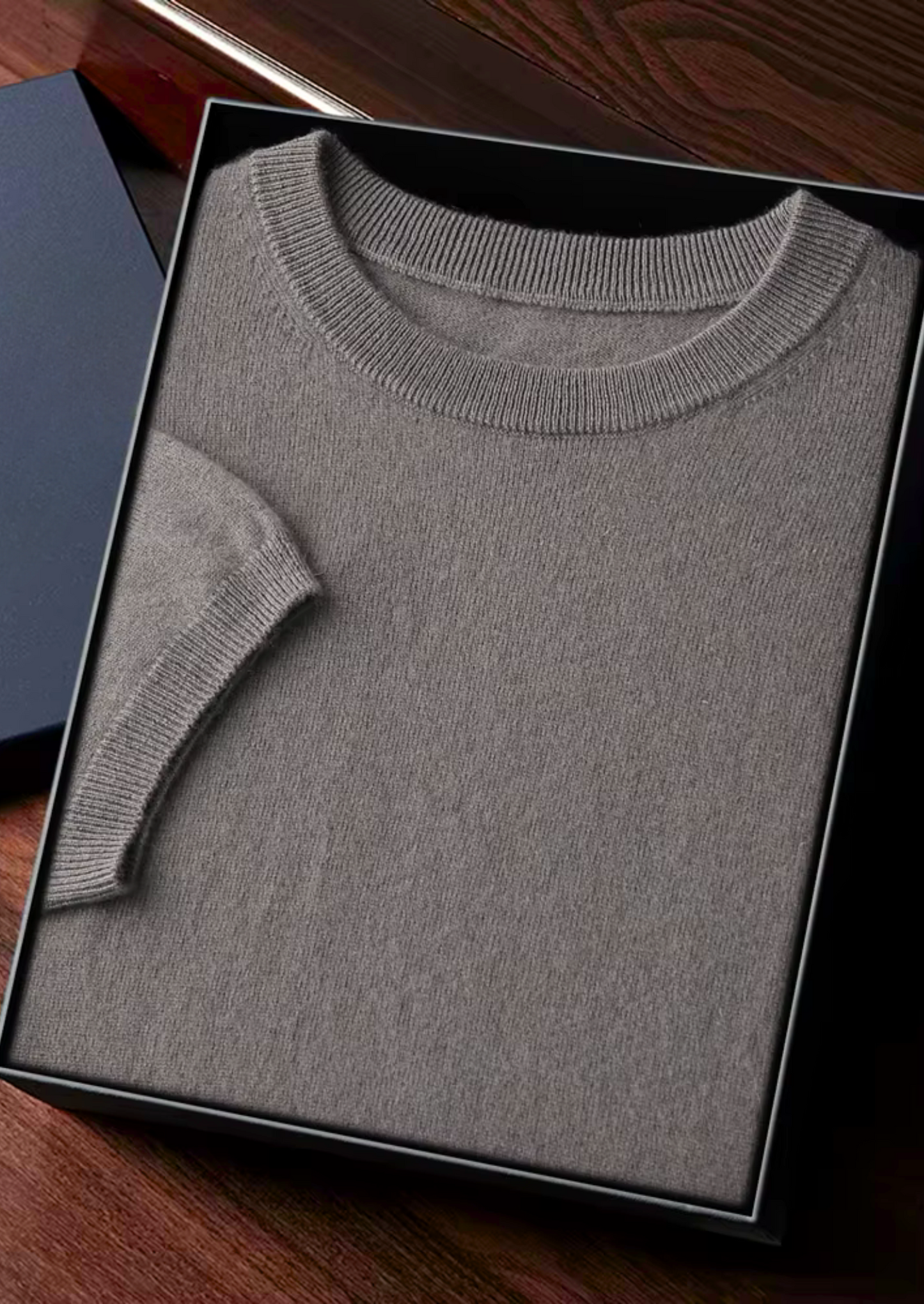 Premium Cashmere Classic Crewneck T-Shirt - Ashen Truffle | Castielli