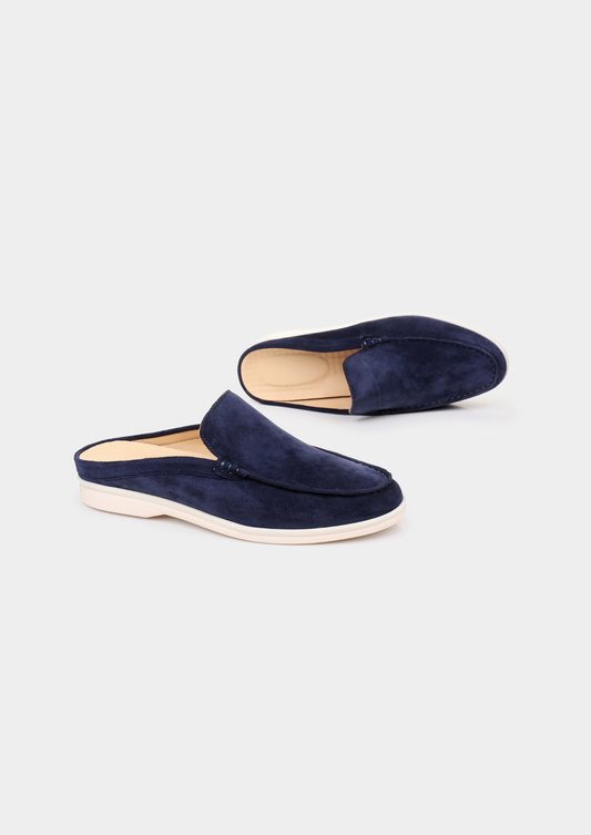 Navy Blue Marina Suede Slipper | Castielli