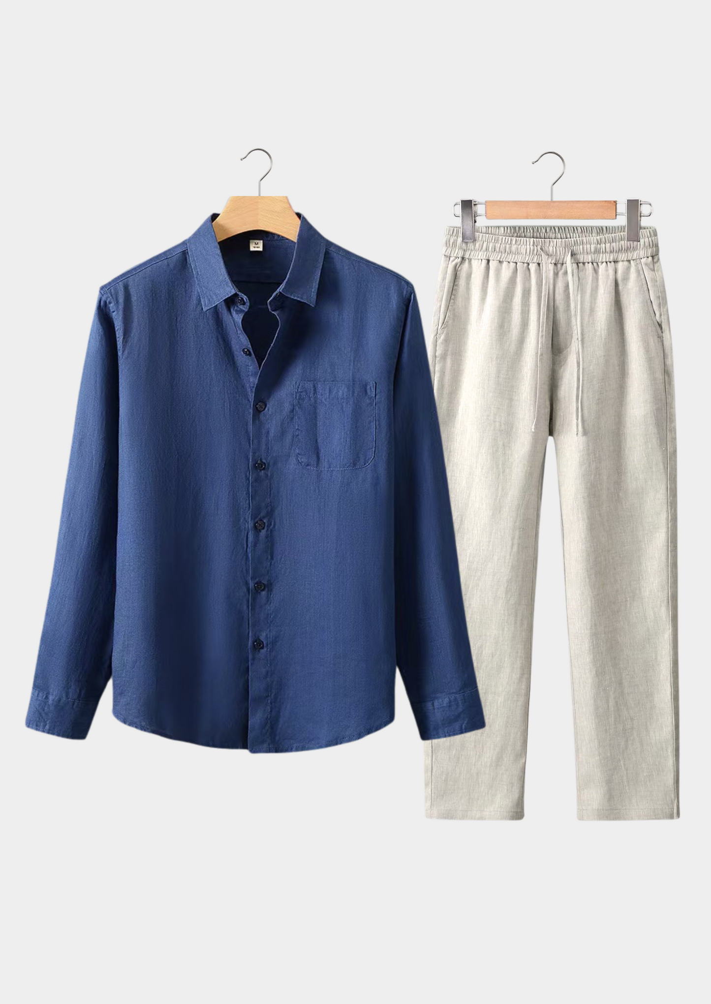 Dolcevita Longsleeve Summer Set - Navy Blue/beige | Castielli