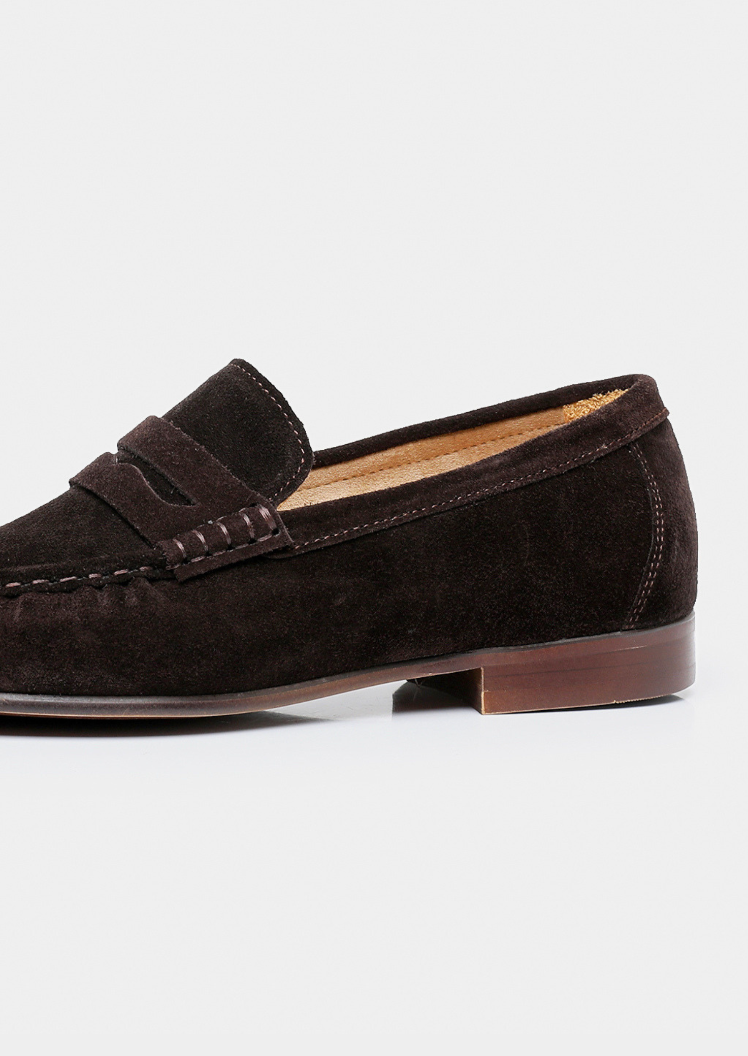 Coffee Classic Penny Suede Loafers | Castielli