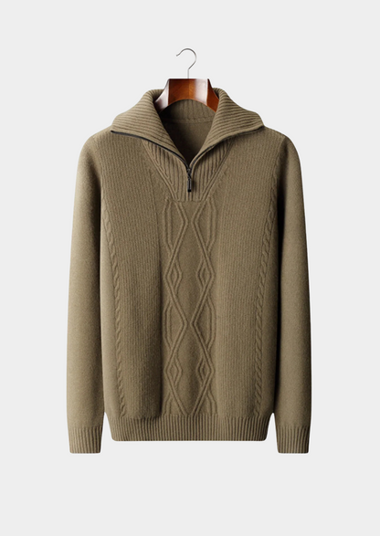 Pure Extra-Fine Merino Wool Half Zip Sweater | Castielli