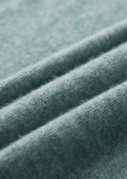 Premium Cashmere Classic Crewneck T-Shirt - Verdant Slate | Castielli