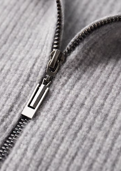 Pure Extra-Fine Merino Wool Ribbed Cardigan | Castielli