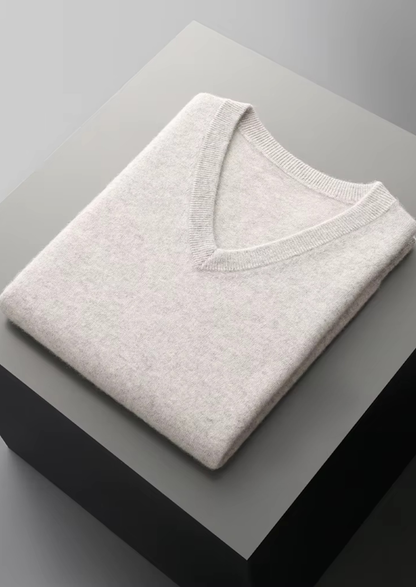 Pure Extra-Fine Merino Wool V-Neck Vest | Castielli