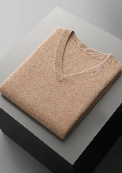 Pure Extra-Fine Merino Wool V-Neck Vest | Castielli