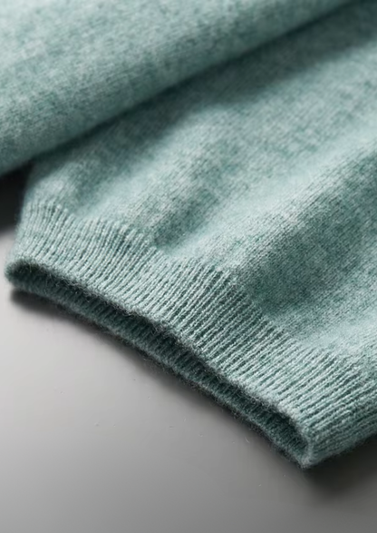 Premium Cashmere Classic Crewneck T-Shirt - Verdant Slate | Castielli
