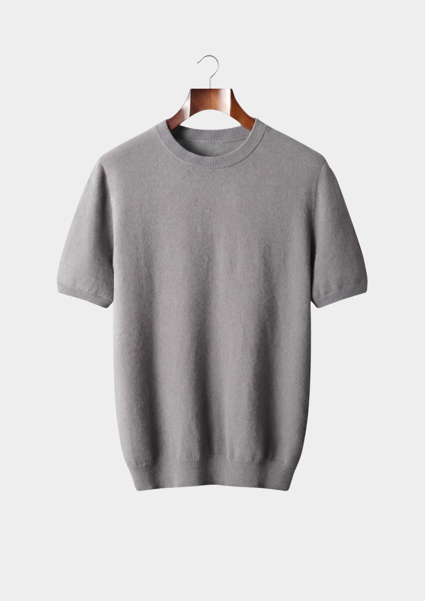 Premium Cashmere Classic Crewneck T-Shirt - Ashen Truffle | Castielli