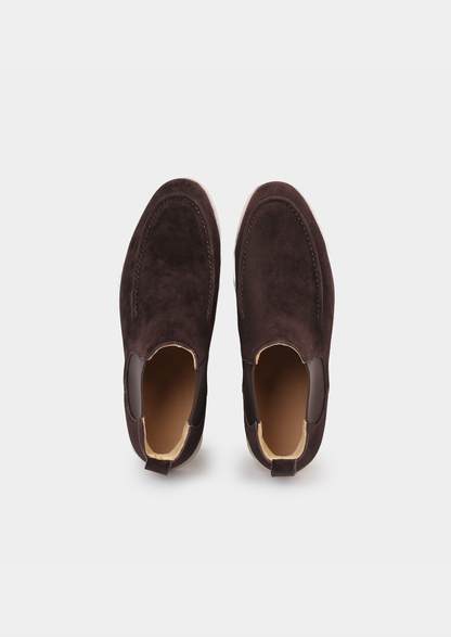Coffee Suede Chelsea Boot | Castielli