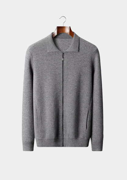 Pure Extra-Fine Merino Wool Polo Zip Cardigan | Castielli
