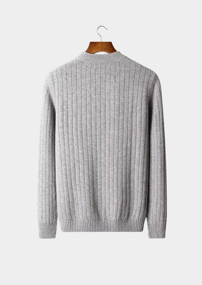 Pure Extra-Fine Merino Wool Herringbone Crewneck | Castielli