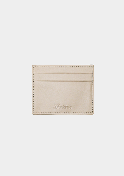 Essential Calfskin Leather Cardholder - Taupe | Castielli