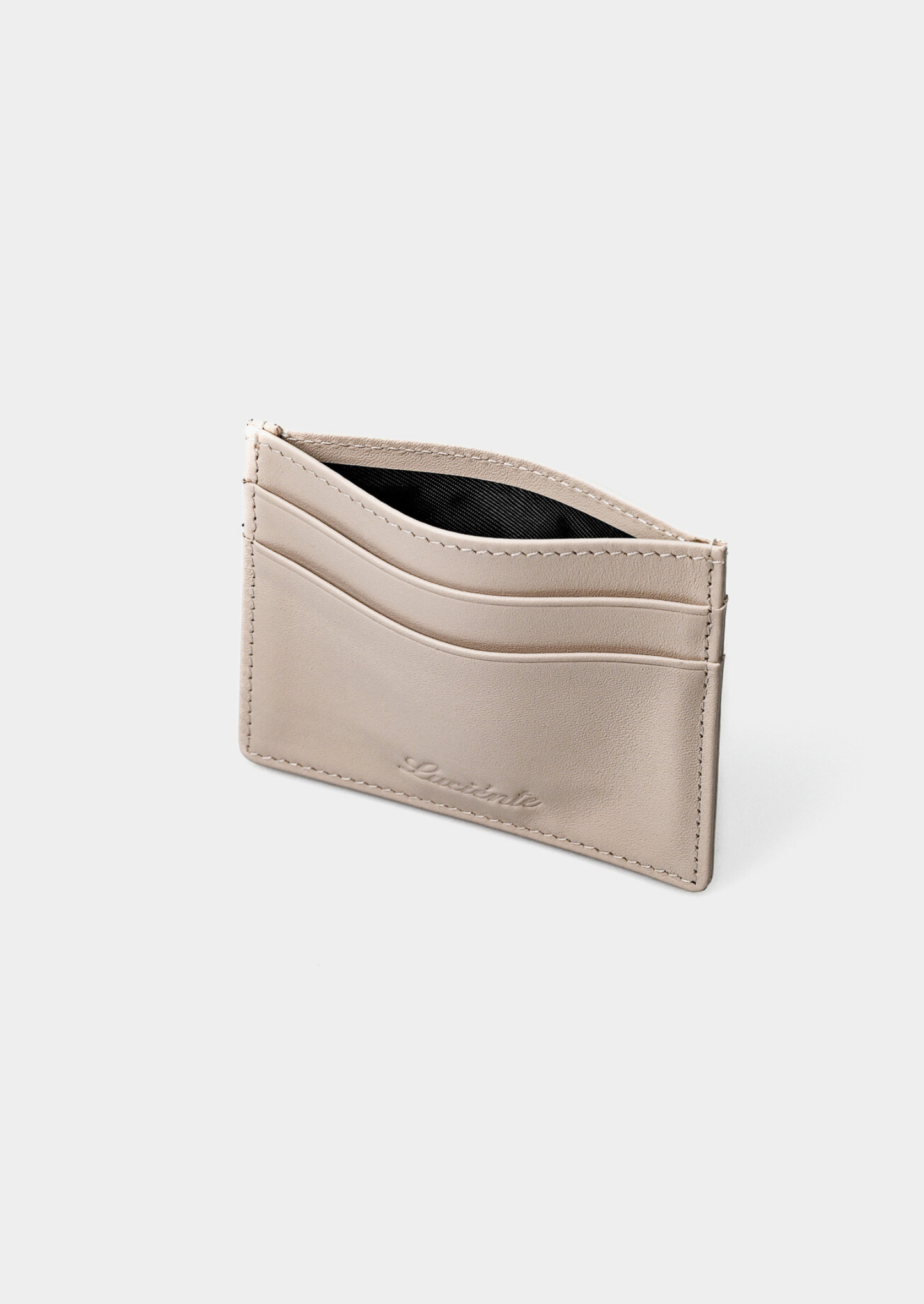 Essential Calfskin Leather Cardholder - Taupe | Castielli