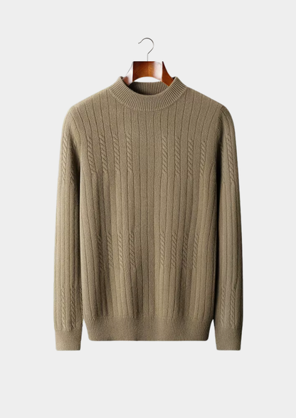 Pure Extra-Fine Merino Wool Rib Mockneck | Castielli