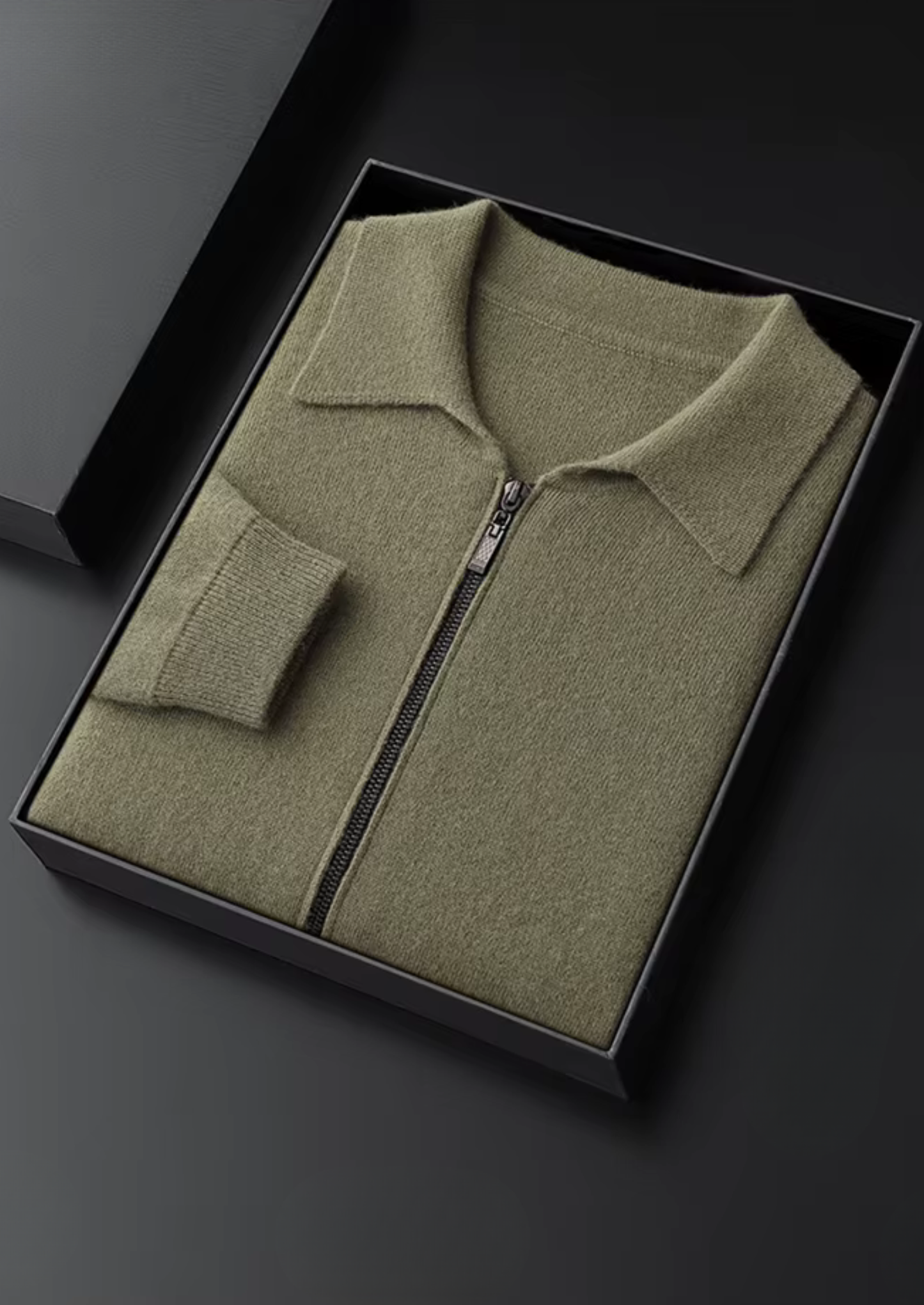 Pure Extra-Fine Merino Wool Polo Zip Cardigan | Castielli