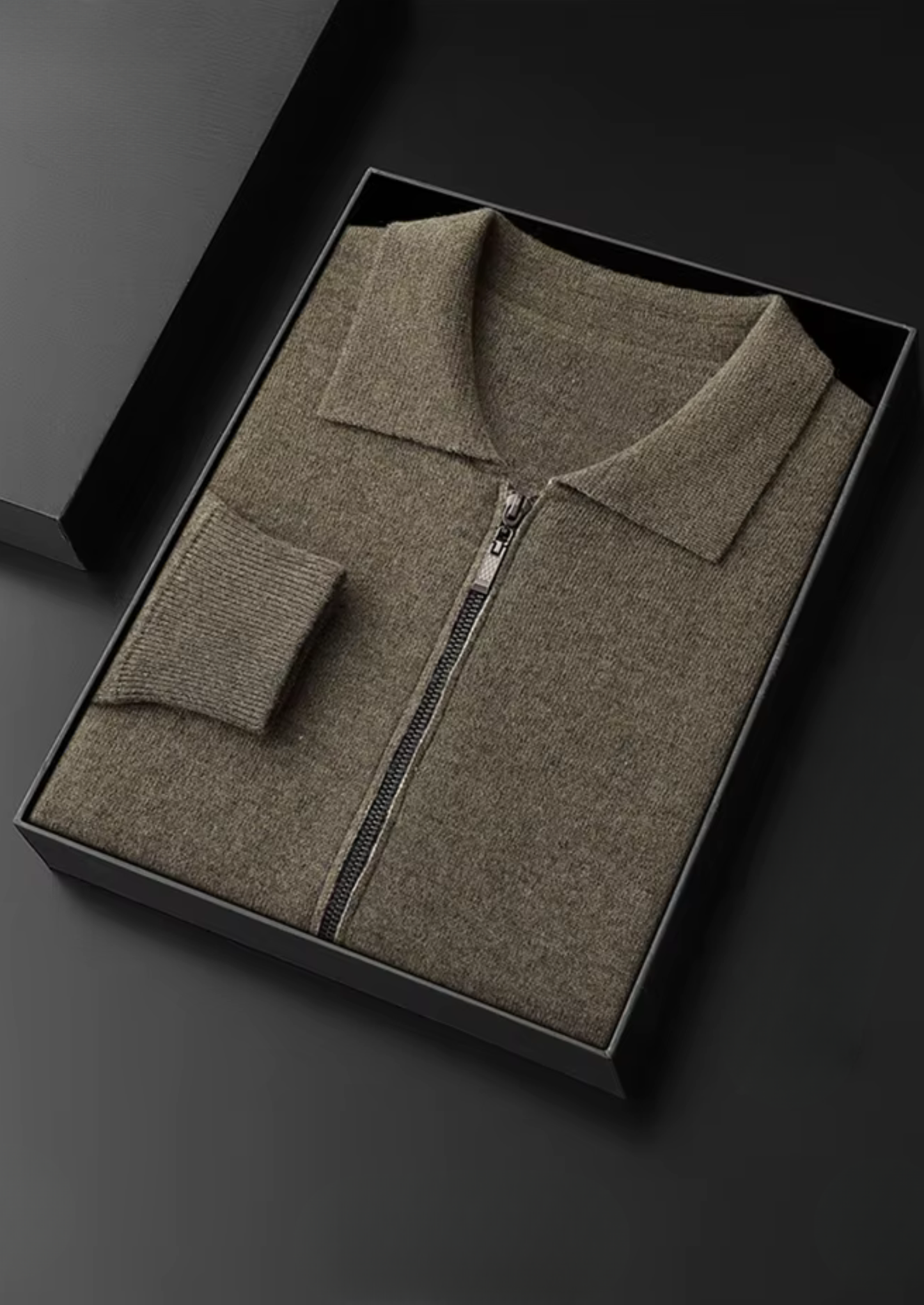 Pure Extra-Fine Merino Wool Polo Zip Cardigan | Castielli