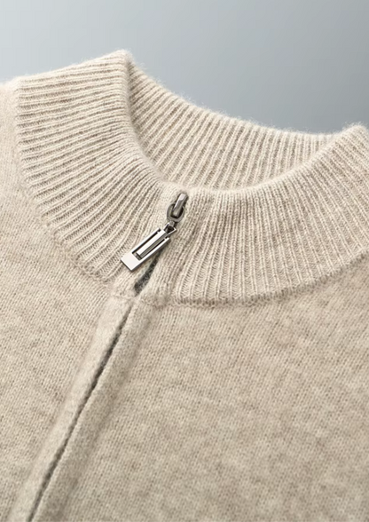 Pure Extra-Fine Merino Wool Zipper Cardigan | Castielli