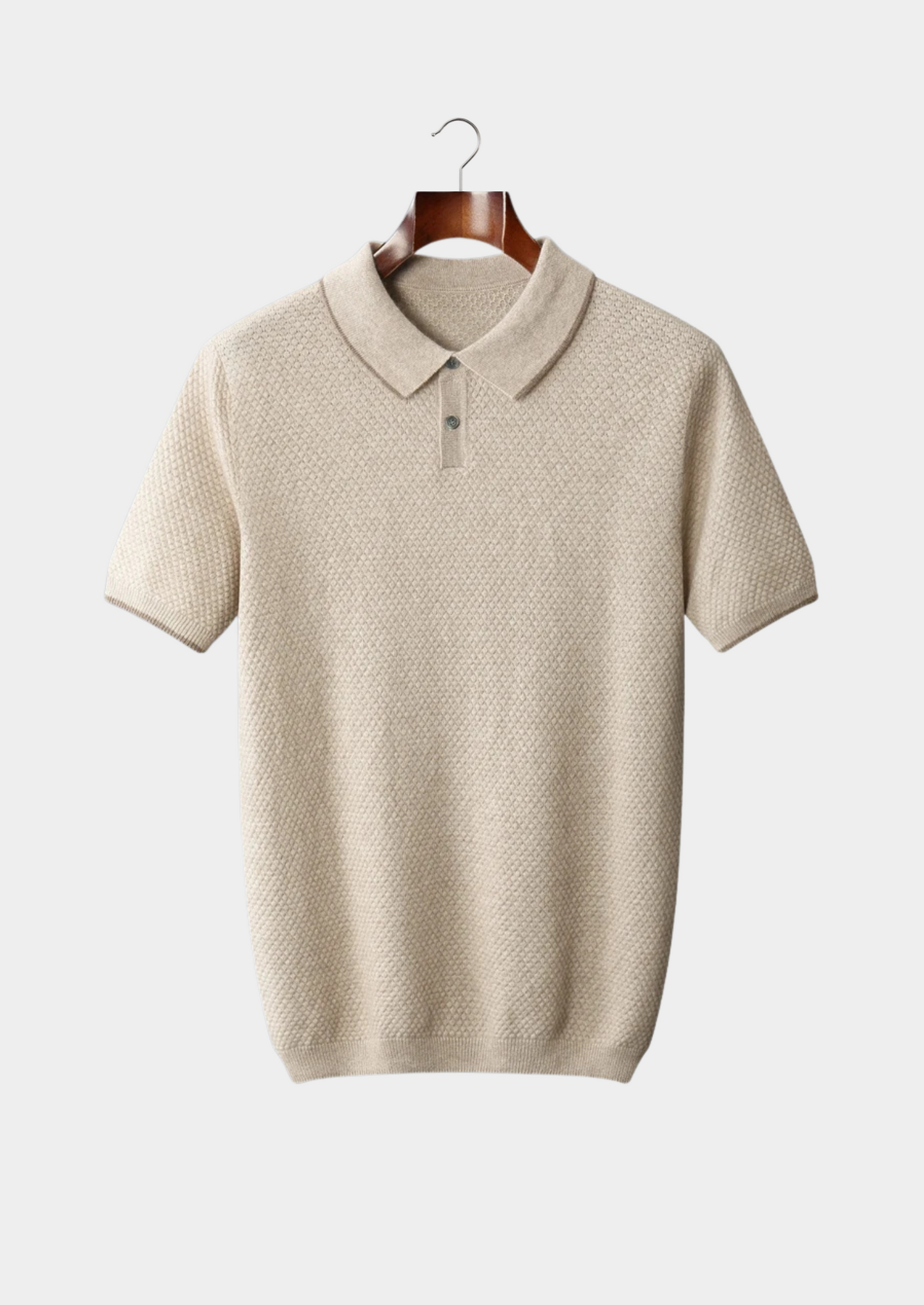 Premium Cashmere Ivory Two-Tone Polo | Castielli
