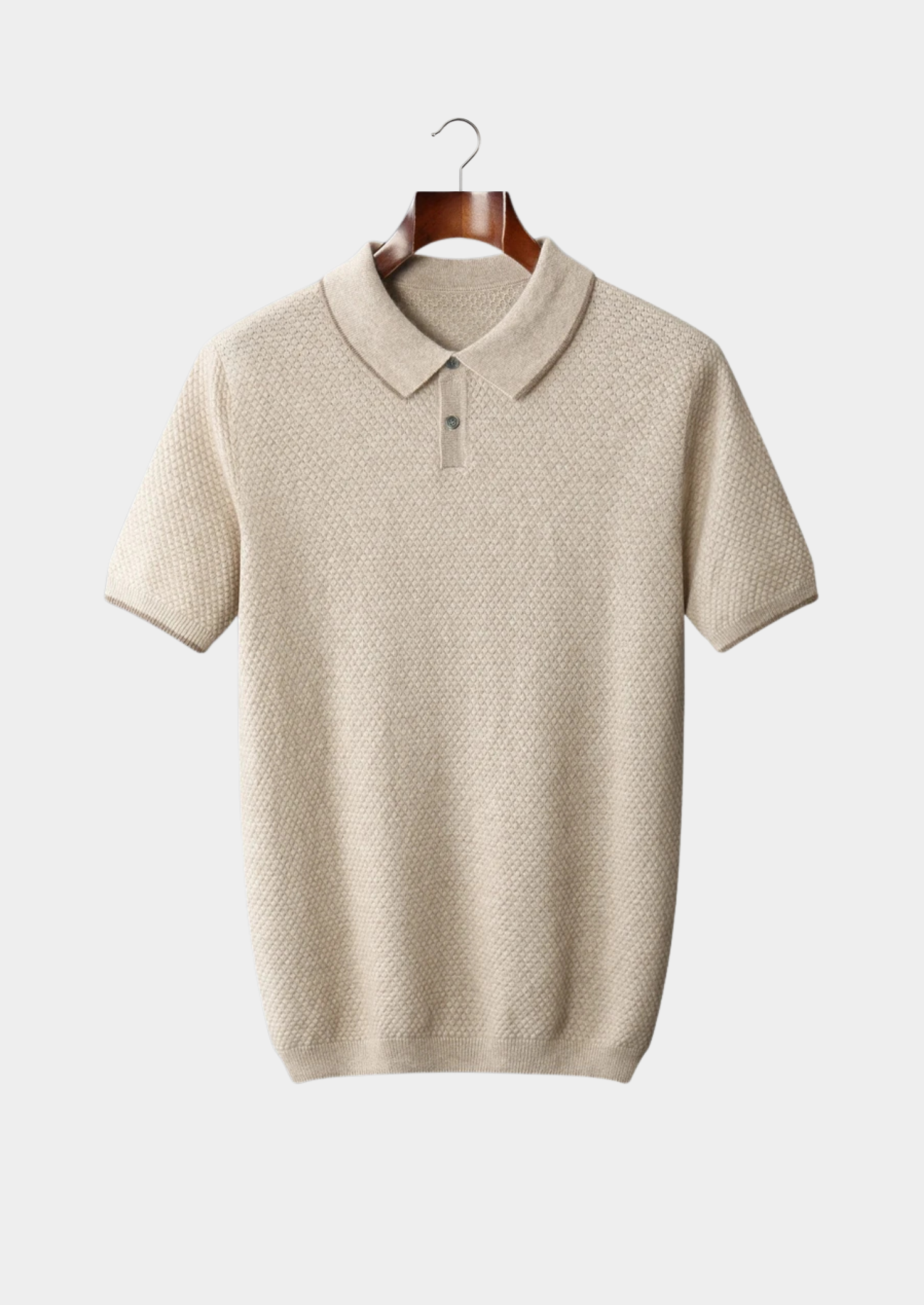 Premium Cashmere Ivory Two-Tone Polo | Castielli