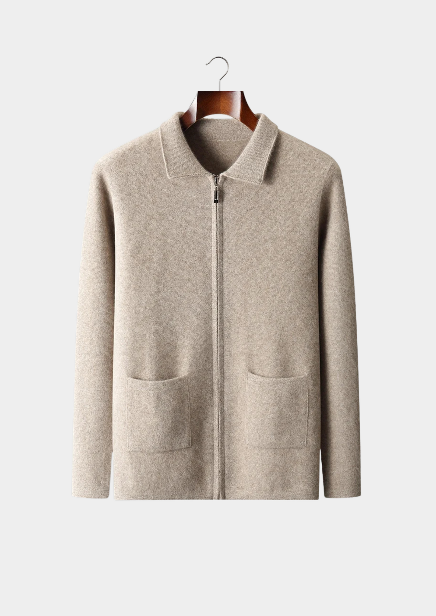 Premium Cashmere Zipper Cardigan | Castielli