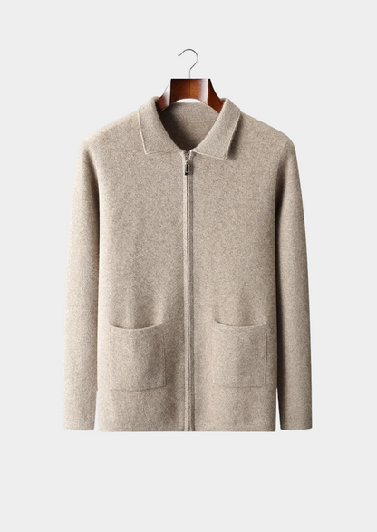 Premium Cashmere Zipper Cardigan | Castielli