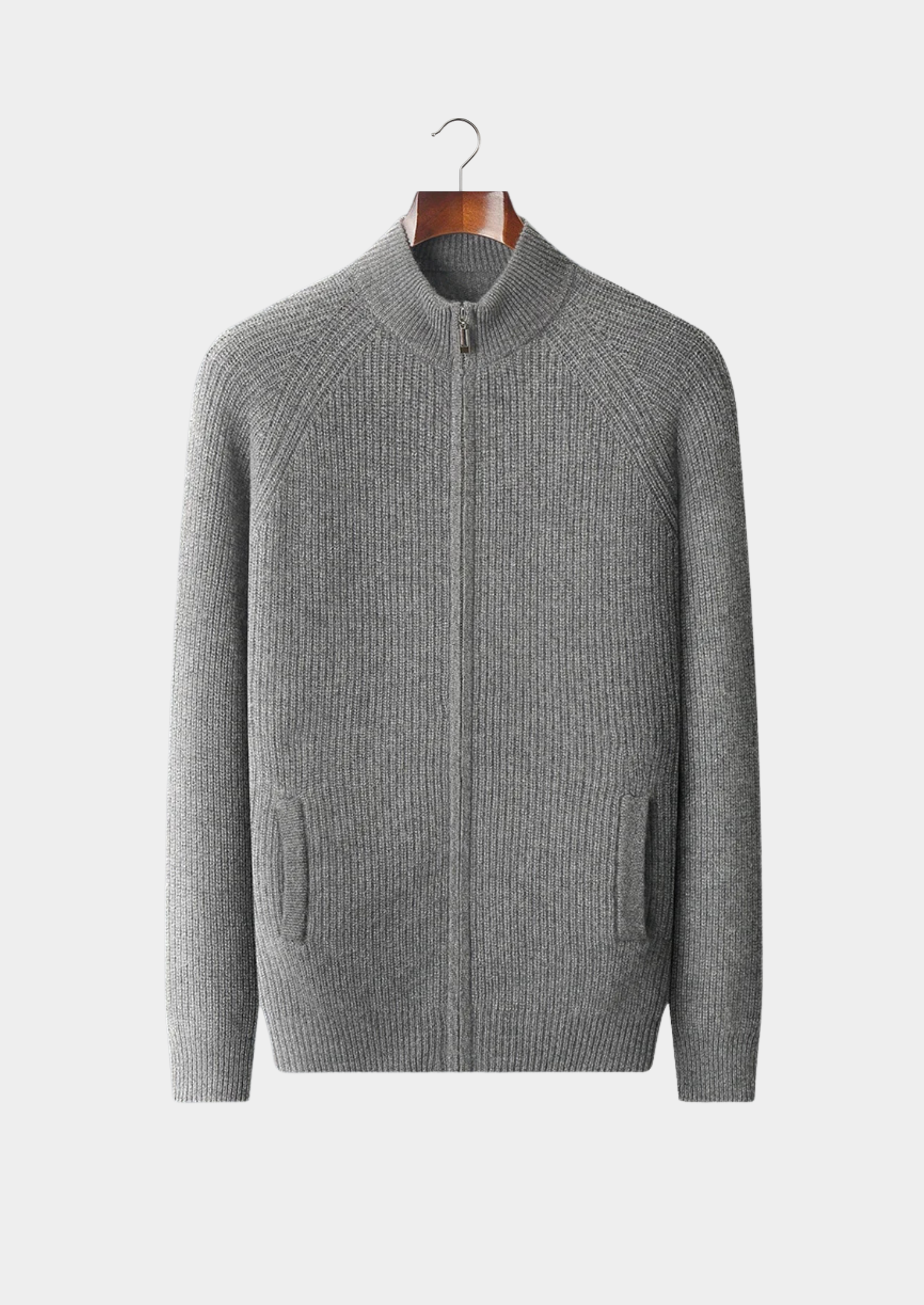 Premium Cashmere Ribbed Cardigan | Castielli