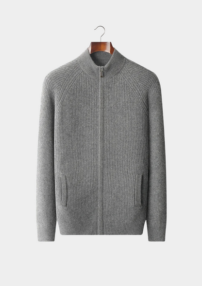 Premium Cashmere Ribbed Cardigan | Castielli