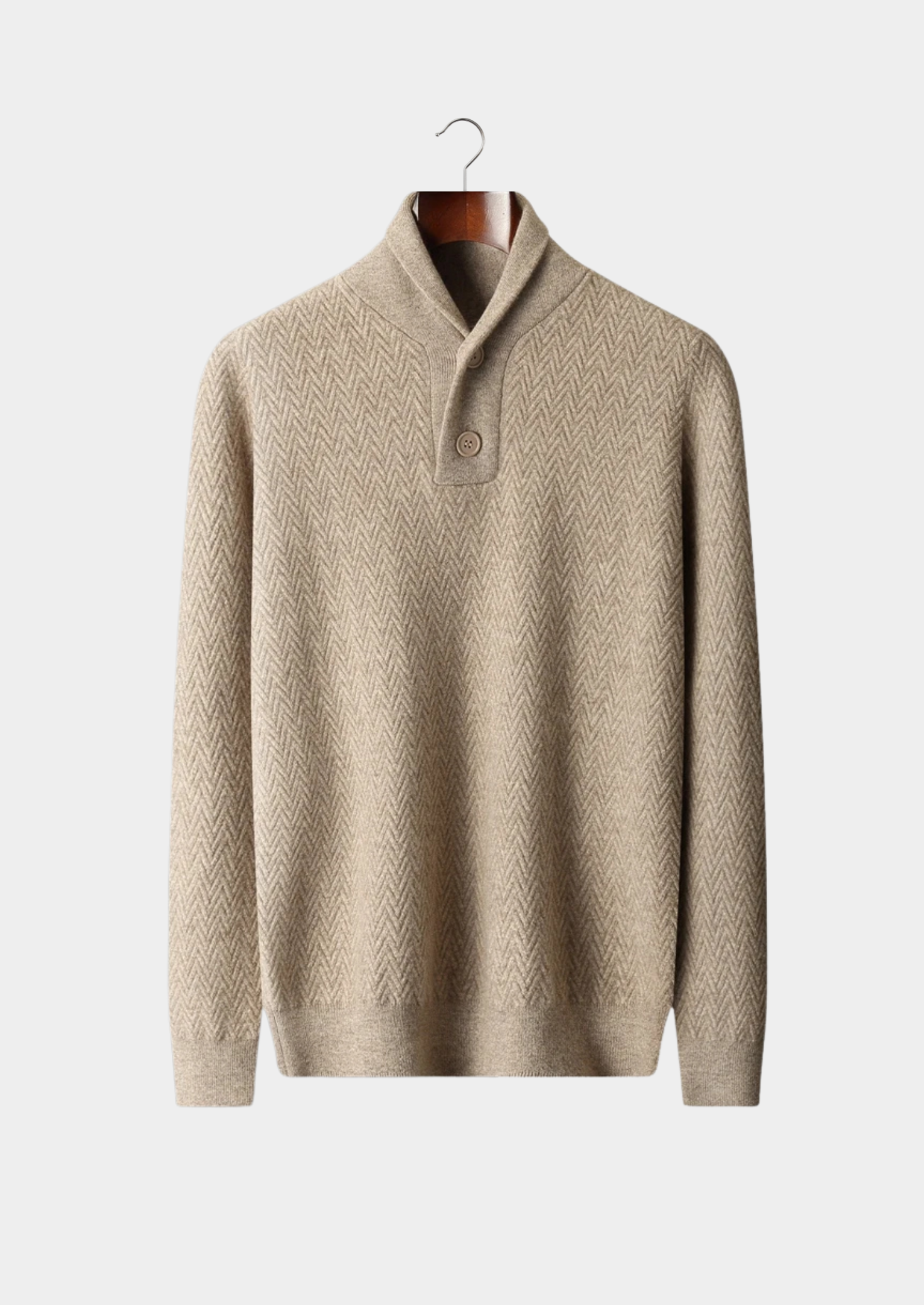 Premium Cashmere Zigzag Button Sweater | Castielli