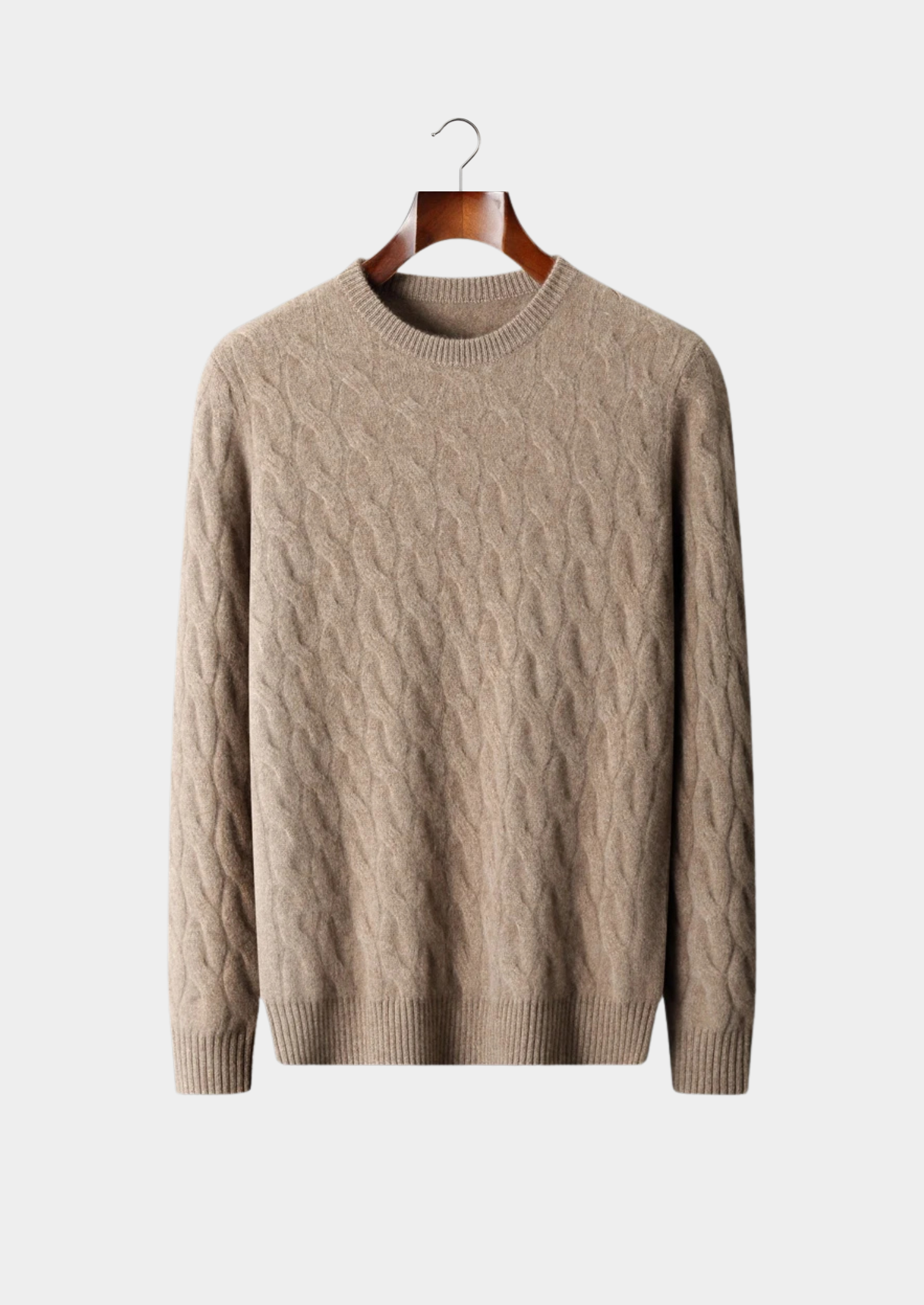 Premium Cashmere Cable Crewneck | Castielli