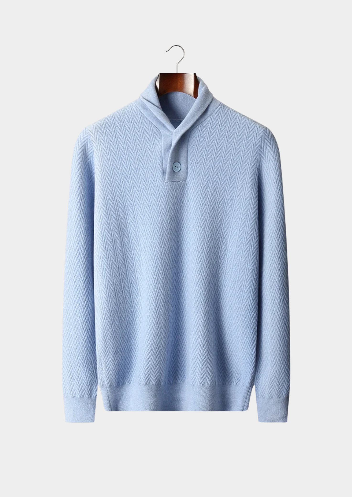 Premium Cashmere Zigzag Button Sweater | Castielli