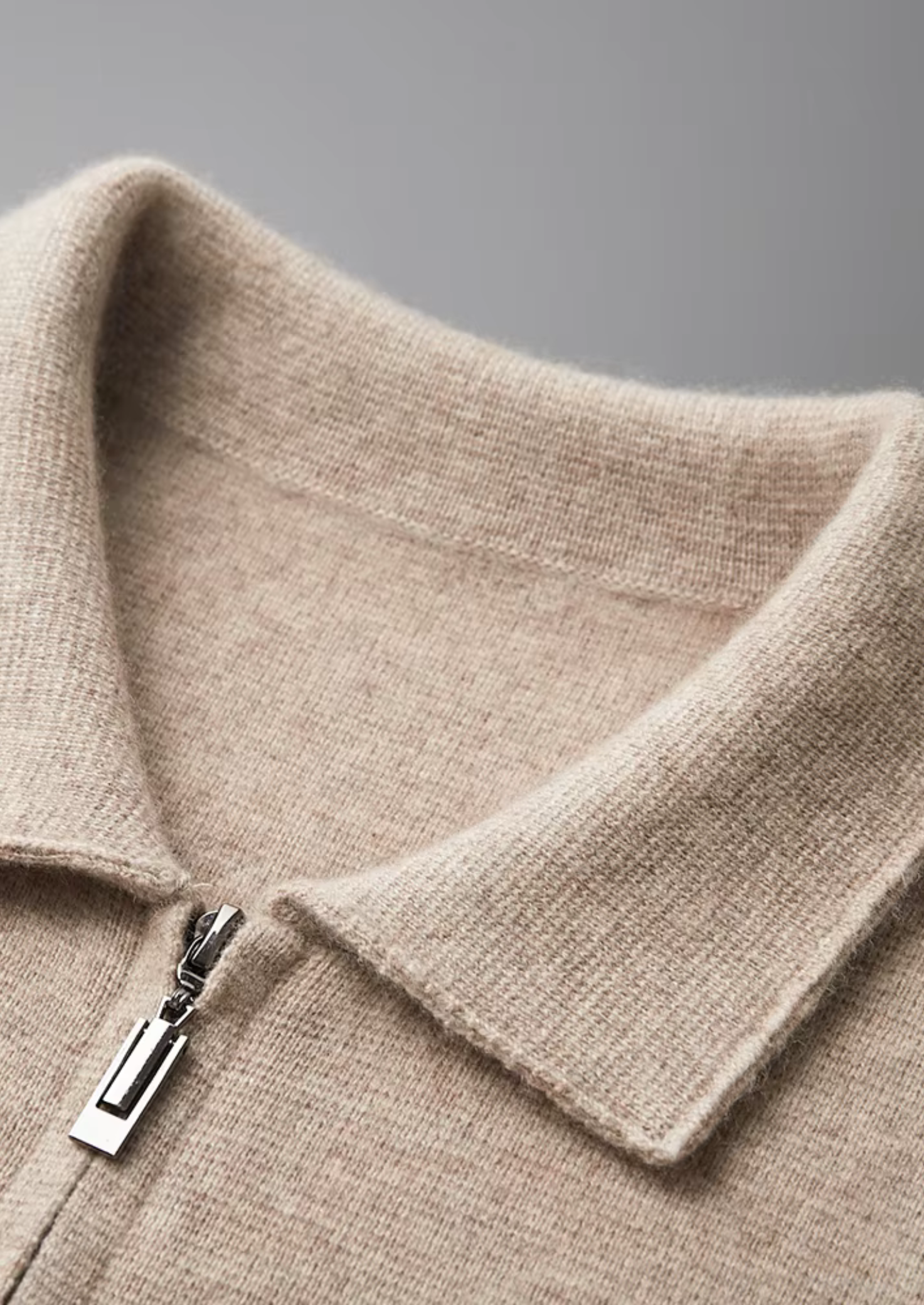 Pure Extra-Fine Merino Wool Zip Polo Cardigan | Castielli