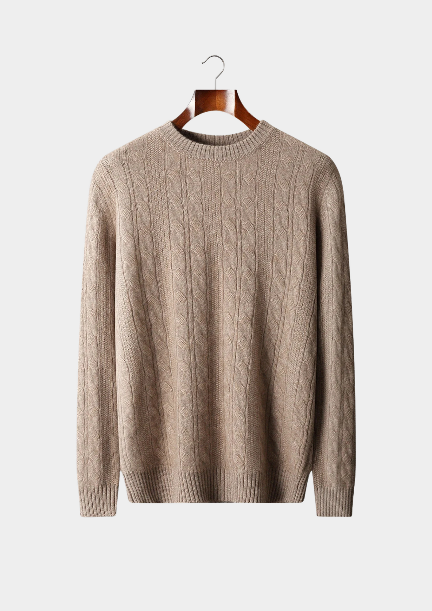 Pure Extra-Fine Merino Wool Cable Crewneck | Castielli