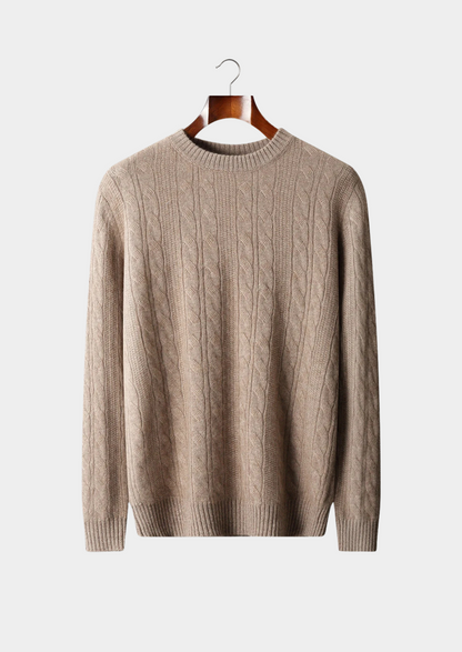 Pure Extra-Fine Merino Wool Cable Crewneck | Castielli