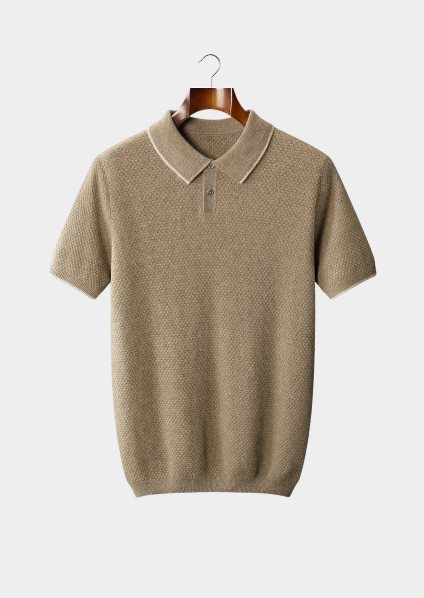 Premium Cashmere Beige Two-Tone Polo | Castielli
