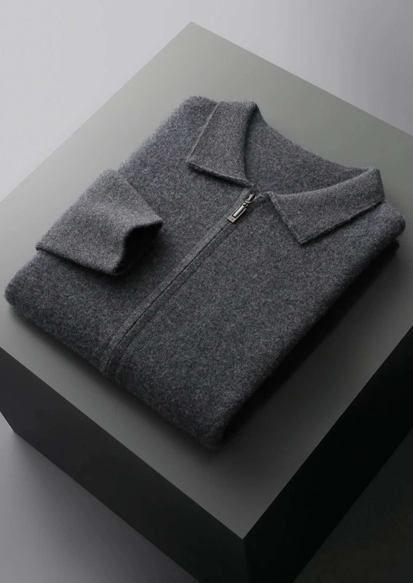 Premium Cashmere Zipper Cardigan | Castielli