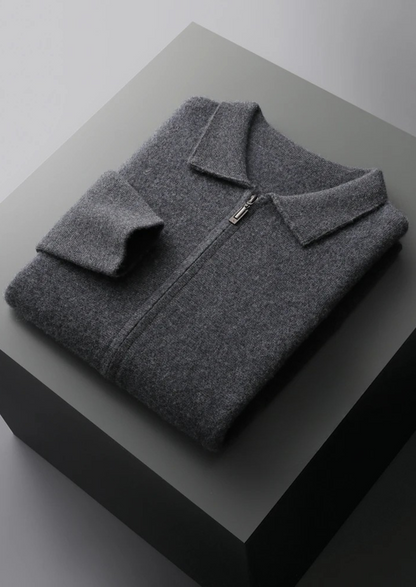 Premium Cashmere Zipper Cardigan | Castielli