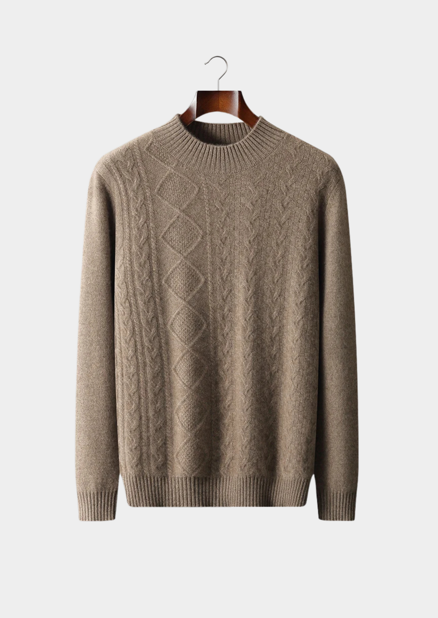 Pure Extra-Fine Merino Wool Jacquard Mockneck | Castielli