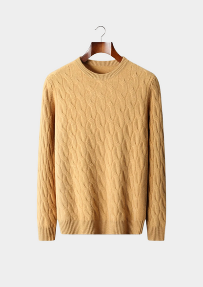 Premium Cashmere Cable Crewneck | Castielli