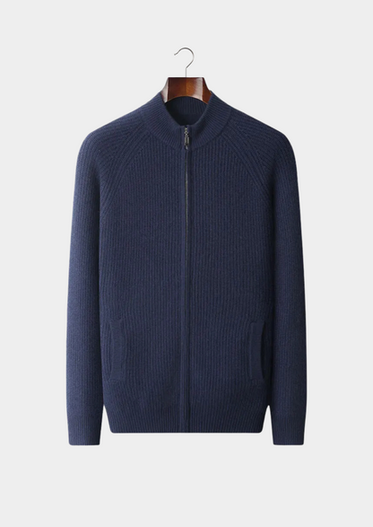 Premium Cashmere Ribbed Cardigan | Castielli