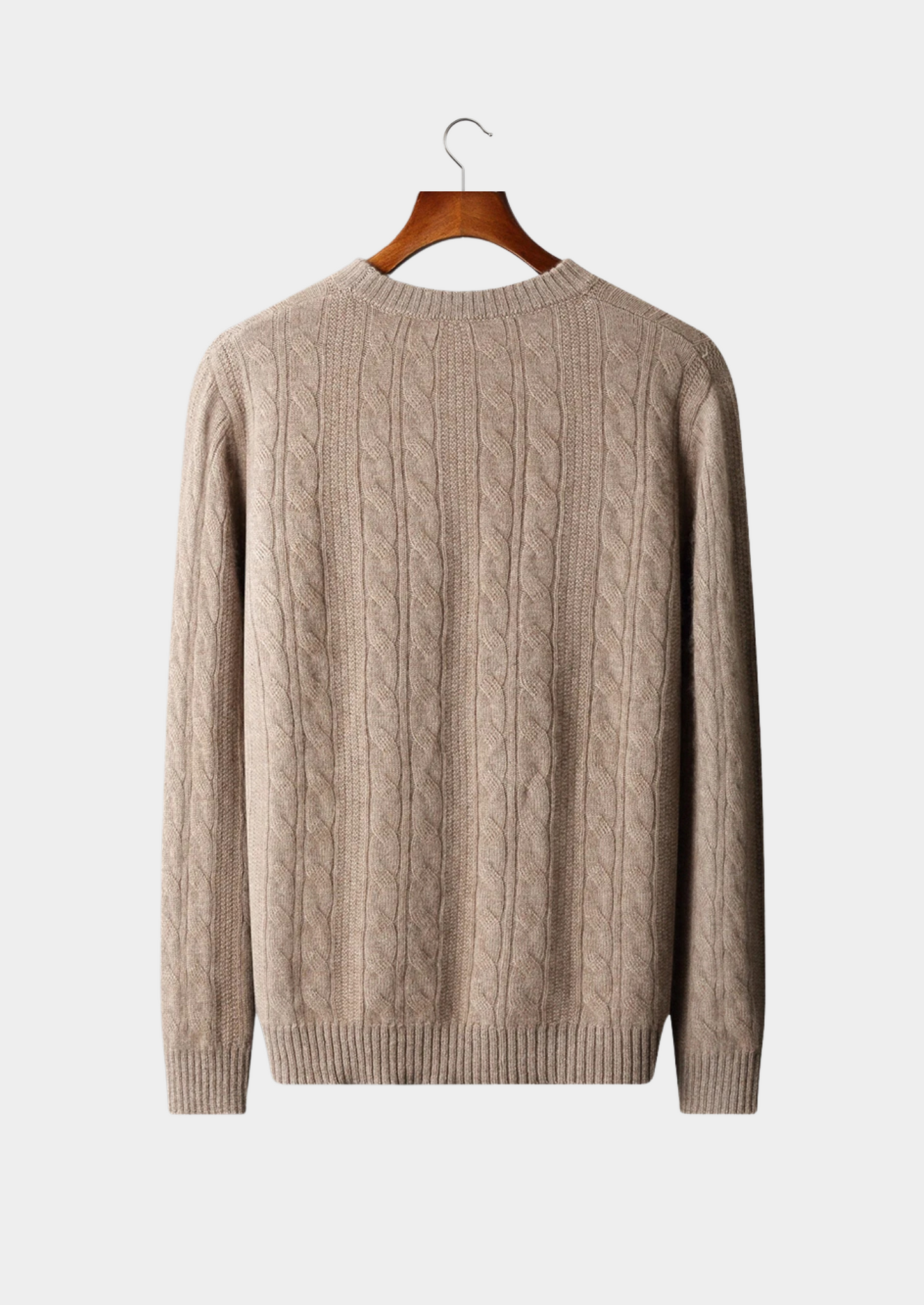 Pure Extra-Fine Merino Wool Cable Crewneck | Castielli
