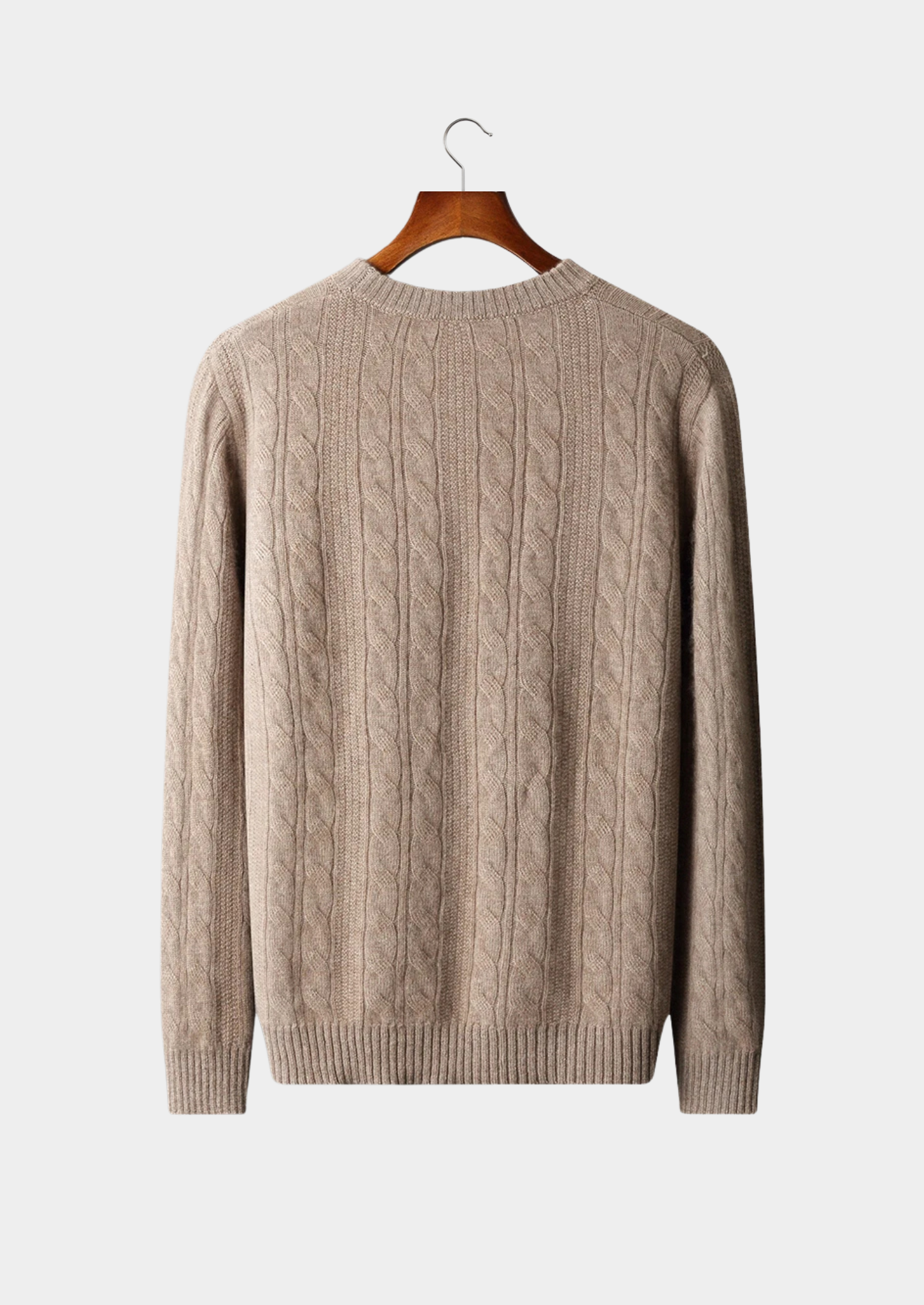 Pure Extra-Fine Merino Wool Cable Crewneck | Castielli